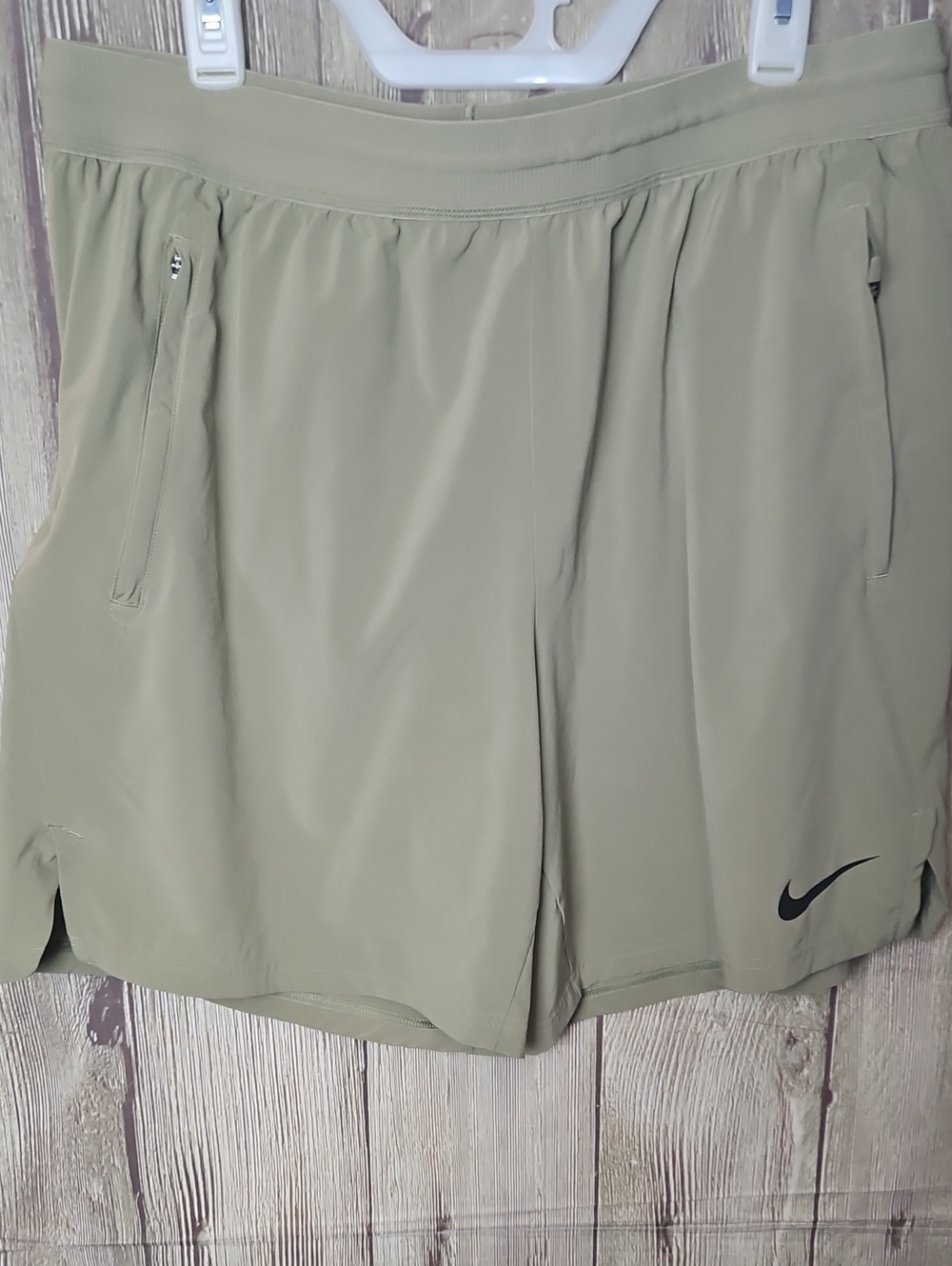 Nike Men's Olive Green Athletic Shorts with Black Swoosh Sz XXL